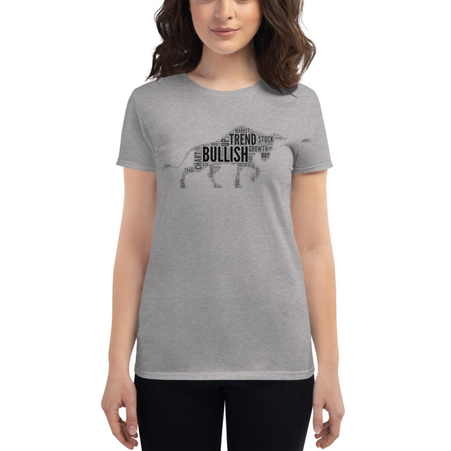 Women’s Bullish Word Collage Cotton T-Shirt